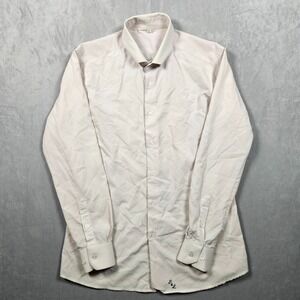 State and Liberty Shirt Mens Large Button Down Pink/White Check Performance Logo